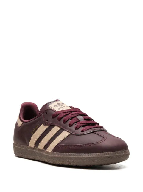 adidas Samba OG "Maroon/Crystal Sand/Gold Metallic" sneakers