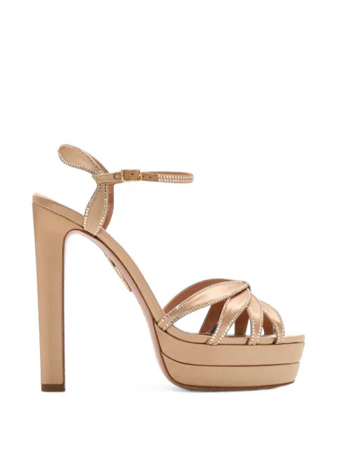Aquazzura Soulmate crystal sandals plateau 130
