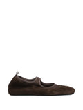 BIMBA Y LOLA dark brown suede and tricot ballerina