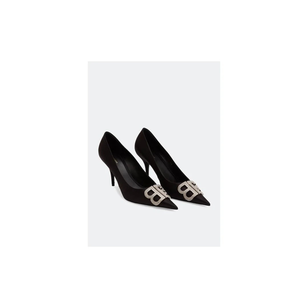 BALENCIAGA BB SQUARE KNIFE POINTED TOE PUMP BLACK
