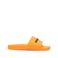 BALENCIAGA LOGO-EMBOSSED POOL SLIDES ORANGE